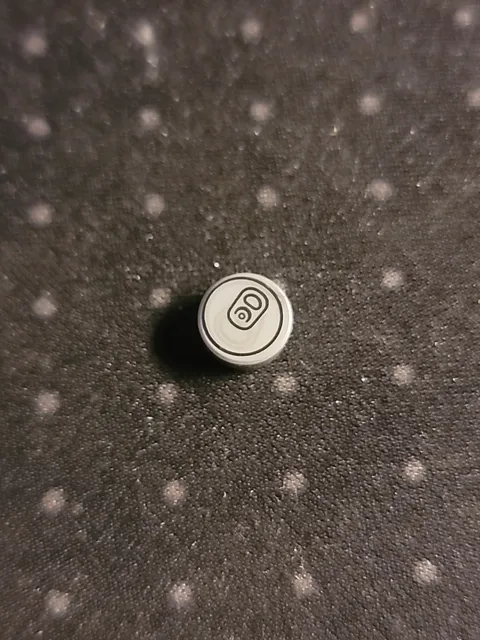 1x1 Silver Round Pull Tab Tile Print, Genuine Lego Part