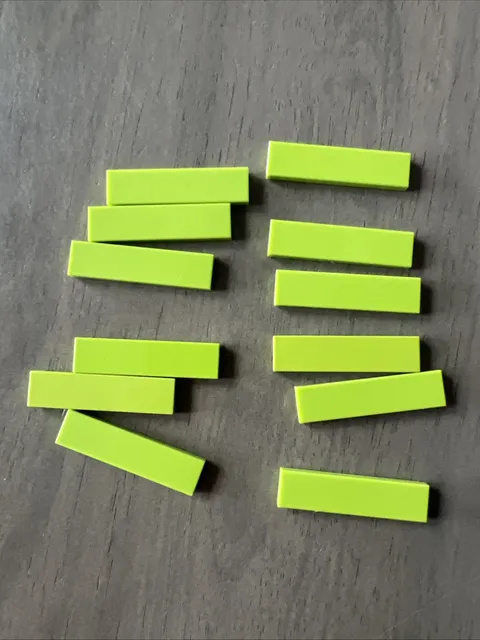 LEGO 2431 Lime Green Tile 1x4 - 12 Pieces
