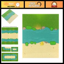Classic Baseplate for Building Sets - River & Grassland Design, 1PC