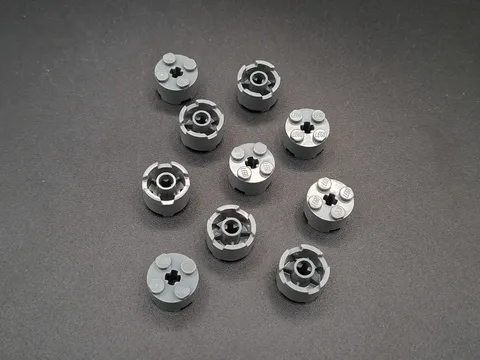 LEGO - 10x - Brick - Round Brick - 2x2 Round with Axle Hole - Grey - 3941