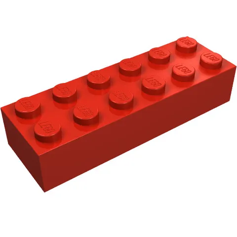 LEGO Part 2456 - Red Brick 2 x 6