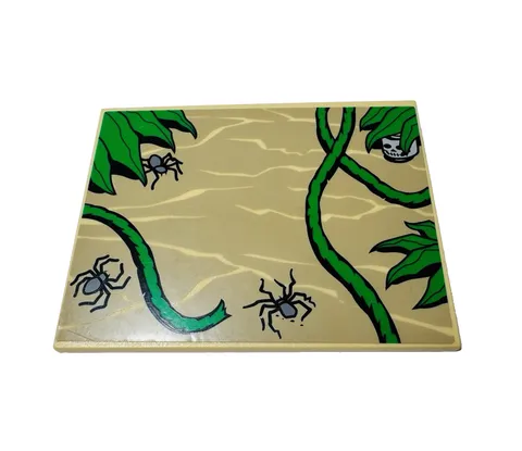 LEGO Indiana Jones 7623 Tan Slope 6x8 Spiders and Vines Pattern 4515pb022