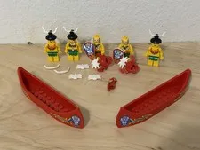 LEGO 5x Vintage Minifigures Male Female Islander King Kahuka Pirate w/ Canoes