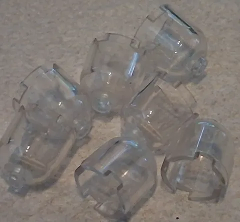 H Lego Lot 7 Trans-Clear Brick Round 2 x 2 x 1 2/3 Dome 30151 7775