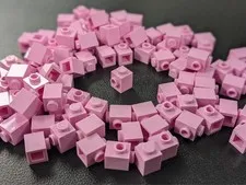 LEGO Lot 100x New Bright Pink Brick, Modified 1 x 1 (87087) Bricks Bulk SNOT