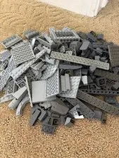 200 Random Light Gray/Dark Gray mix Lego pieces 