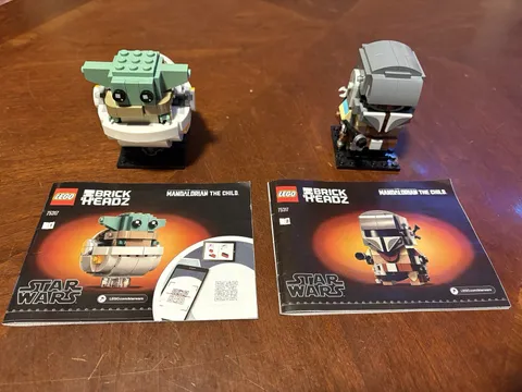 LEGO Brickheadz Star Wars Mandalorian & Child 75317 COMPLETE SET W/INSTRUCTIONS