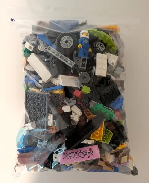 2 Lbs BULK LEGO Lot Random Parts, Bricks, Plates Ready for MOC & Minifigure