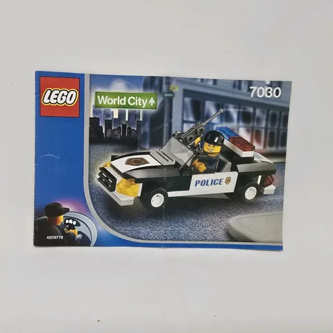Lego World City Police Squad Car 7030 Instruction Manual Only