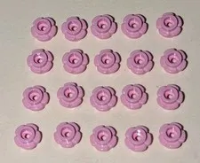Lego Lot Of 20 FLOWER EDGE 1x1 with 5 Petals BRIGHT PINK Pieces Part # 24866