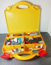 LEGO Yellow Hard Carrying Case with Dividers Filled with Legos