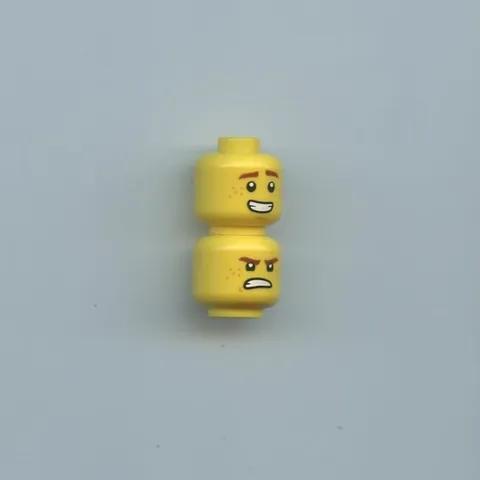 NINJAGO x 2 Jay Yellow Minifigure, Head Dual Sided Reddish Brown Eyebrows and
