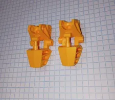 2 Lego 62386 Bionicle Bright Light Orange Flat Top Socket Foot Feet Ball Joint