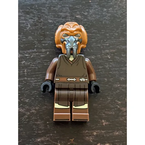 Lego Plo Koon Minifigure #sw1414 Dark Brown Robe Tan Shirt Printed Legs New