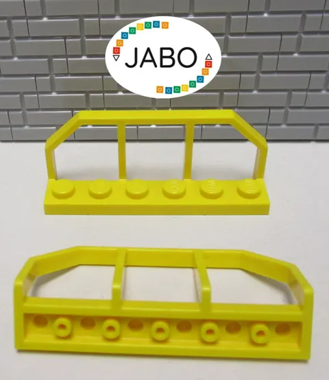 (M4/6/6) LEGO 2x 6583 Train Railing 1x6 Yellow 4552 3225 4564 8459 7905