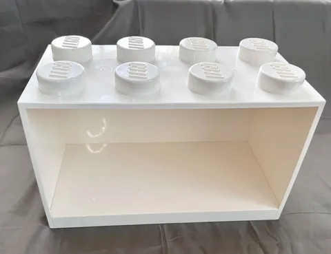 Lego White 8 Stud Brick Wall Mount Shelf Unit RETIRED
