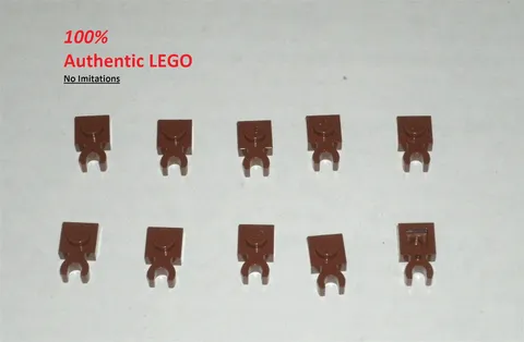 LEGO NEW 1x1 Reddish Brown Plate Vertical Clip (10x) 6337003 Brick 60897