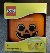 New! Lego Halloween Jack O Lantern Small Storage Head