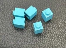 LEGO 1x1 Brick Part 3005 Lot of 5 Medium Azure Replacement PIeces