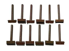 12 Lego Reddish Brown Broom Lot #3836