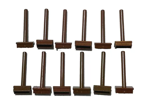 12 Lego Reddish Brown Broom Lot #3836