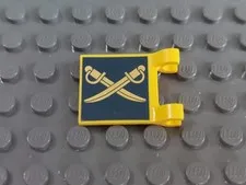 Lego 79106 Yellow Flag 2 x 2 with Clashing Swords - Used