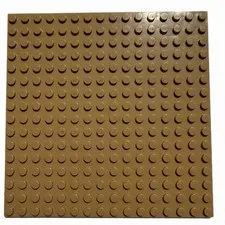 LEGO 16 X 16 5”x5” DARK TAN #91405 BASEPLATE W/ UNDERSIDE RIBS PREOWNED GREAT CO
