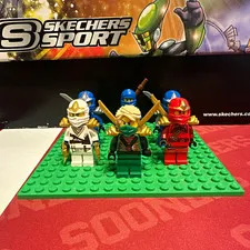 LEGO NINJAGO Ninja Minifigure Lot of 6 w/ Weapons