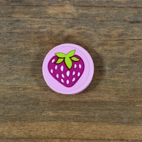 LEGO Friends Bright Pink Tile Round 2 x 2 with Strawberry Pattern 4150pb157