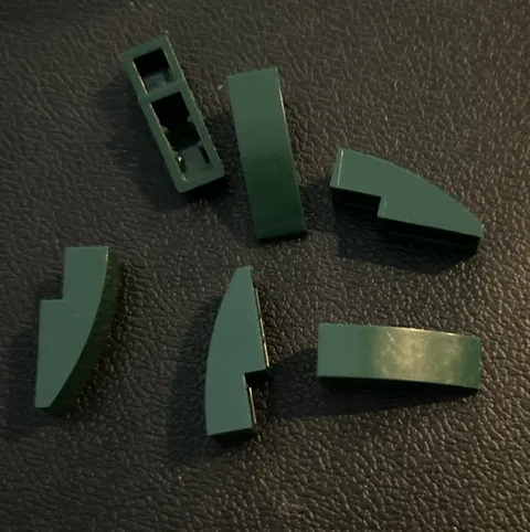 LEGO 50950 Dark Green Slope Curved 3 x 1 Lot 6