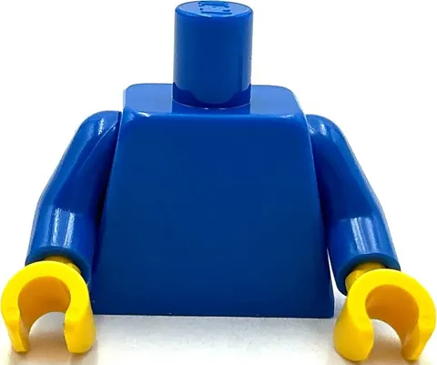 Lego New Blue Torso Plain Blue Arms Yellow Hands Minifigure Part