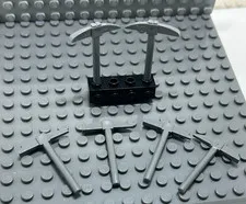 Lego 3841 4211007 Minifigure Dark Stone Gray Utensil Pickaxe lot qty 6