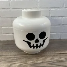 LEGO Storage Head Large White Skeleton Skull Stackable Plastic Container 2018