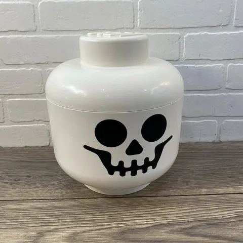 LEGO Storage Head Large White Skeleton Skull Stackable Plastic Container 2018