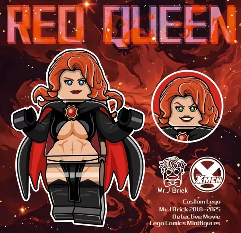 Mr J Brick Minifigure Custom Madelyne The Red Queen