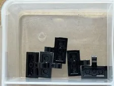 LEGO Parts - Black Plate 1 x 2 with Clip on Side - No 11476 - QTY 5