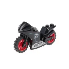 1x LEGO Motorcycle Sport Black Sticker Avengers Logo Wheels Red 18896 18895pb05