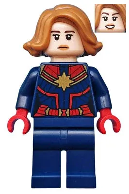 LEGO® Minifigure Super Heroes sh0555 Captain Marvel (Carol Danvers) Medium Nouga