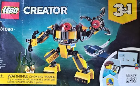 LEGO Creator 3 In 1 31090 DeepSea Robot Complete Besides Two Gold Rocks See Pics