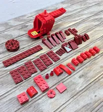Lot of 41 LEGO Red & Maroon Brick Pieces Helicopter Miscellaneous