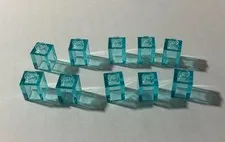 1 x 1 Transparent Blue Brick - Lot of 10