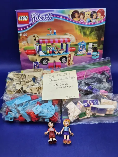 Lego Friends 41129 Hot Dog Food Truck & Photo Booth COMPLETE w Minifigs + Manual