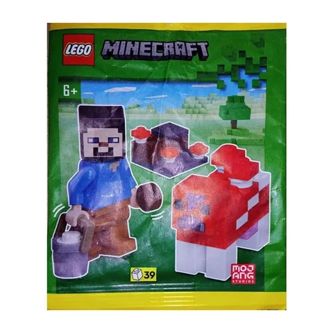 LEGO Minecraft Steve Minifigure and Mooshroom Paper Bag Foil Pack Set 662407