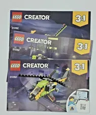 LEGO Creator 31092 Helicopter Adventure 3 Instruction Manuals Only! No Bricks!