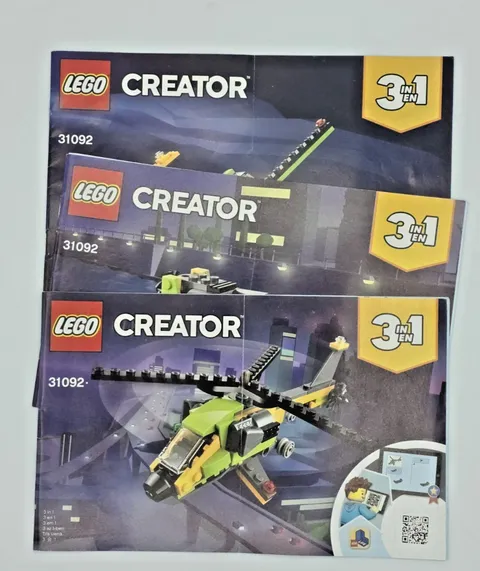 LEGO Creator 31092 Helicopter Adventure 3 Instruction Manuals Only! No Bricks!