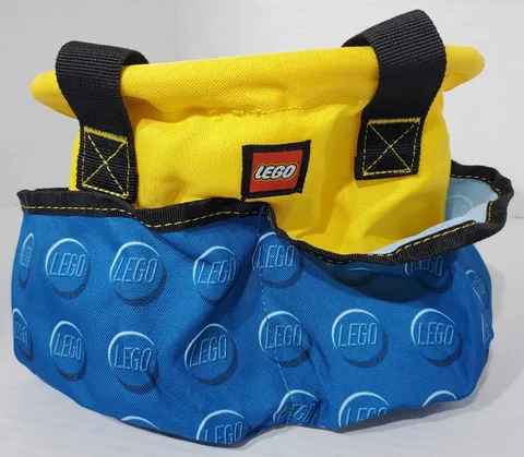 New Lego Storage Bin Bucket Travel Collapse Bag Carry Organizer Yellow Blue Tote