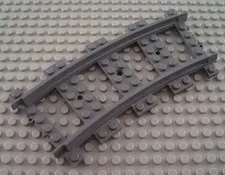 LEGO Dark Bluish Gray Curved RC Train Track Piece