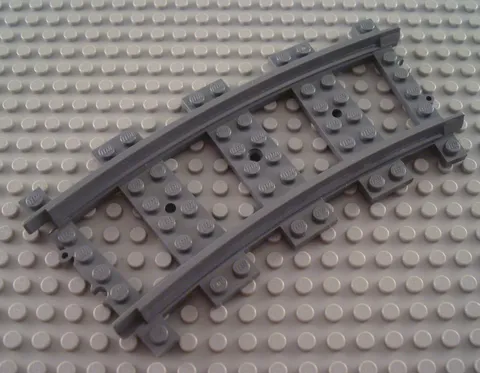 LEGO Dark Bluish Gray Curved RC Train Track Piece
