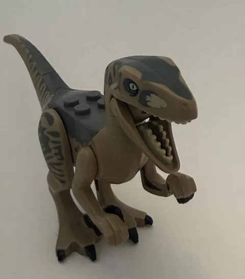 LEGO Velociraptor Dinosaur Raptor Minifigure Tan Dark Gray Plastic