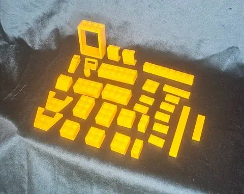 Vintage 1980s Yellow LEGO Lot 1.4 oz (32 pieces)